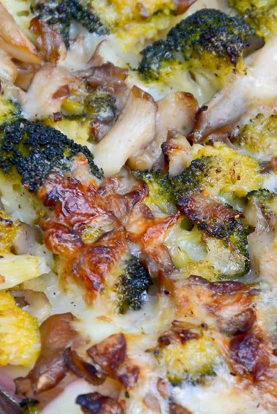 Mushroom Gratin with Broccoli