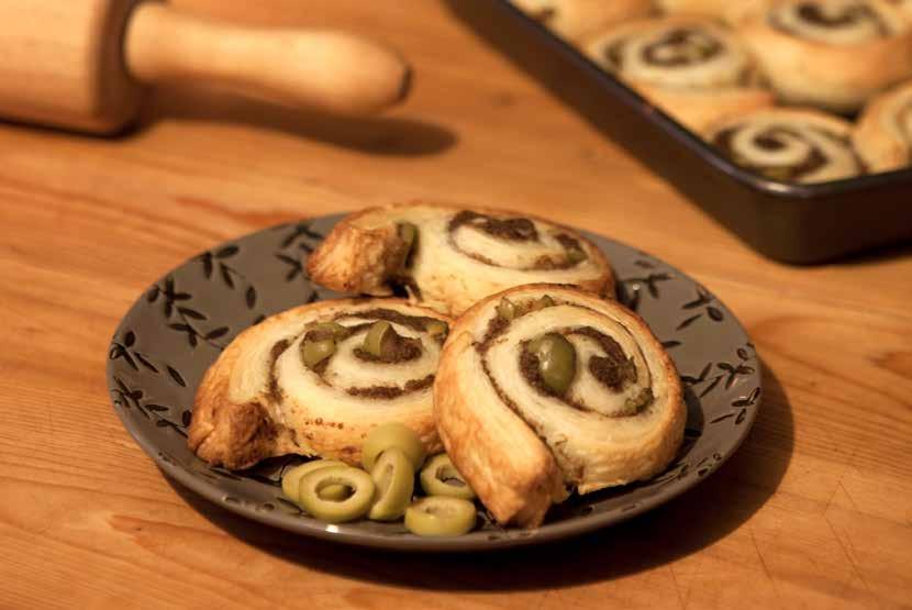 Oyster Mushroom and Olive Rolls